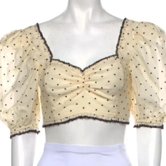 NWOT FOR LOVE & LEMONS Eden Crop Top XS $135 - Picture 6 of 7